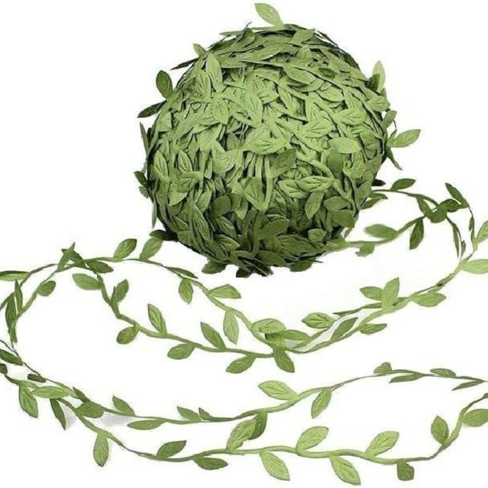 Artificial Leaf Vine Garland Ball - Green Decorative Home Accent - 20 Yards